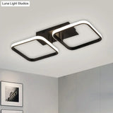 21.5’/31’/41’ L Square Semi Flush Acrylic Lamp Black/Gold Led Ceiling Mount Warm/White Light