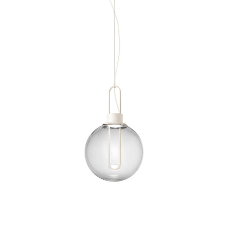 Contemporary Clear Glass Sphere Pendant Light - Elegant 1-Light White/Black Hanging Lamp For