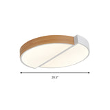 Contemporary Wood White Led Circle Flush Mount Lamp - 20.5 And 33 Diameter