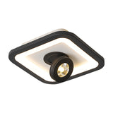 Modern Led Flush Mount Ceiling Light In Acrylic Square/Round Shape - Warm/White Black Or White