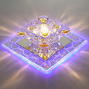 Modern Crystal Led Flush Mount Lighting For Hallway - Minimalist Clear Fixture / 3W Blue