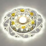 Modern Crystal Clear Led Flush Ceiling Light For Hallway - Blossom Fixture / 3W White