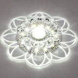 Crystal Simplicity Led Flush Mount Ceiling Light With Flower Corridor Design Clear / 3W White