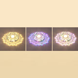 Contemporary Led Crystal Flush Mount Ceiling Light With Blossom Design For Hallways - Clear / 3W