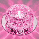 Crystal Led Flush Mount Ceiling Light - Contemporary Donut Design Clear / 3W Purple