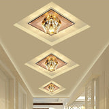 Artistic Gemstone Flush Ceiling Light With Led Crystal Corridor Accent