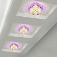 Contemporary Clear Led Cube Ceiling Light - Crystal Flush Mount Fixture / 3W Purple