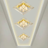 Contemporary Clear Led Cube Ceiling Light - Crystal Flush Mount Fixture / 3W Warm