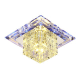 Crystal Clear Led Flush Ceiling Light Fixture For Corridor - Artistic Square Design