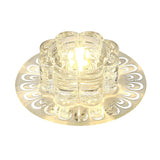 Minimalist Crystal Led Flush Mount Fixture For Hallway Clear Flower Lighting