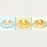 White Led Flush Mount Ceiling Light With Contemporary Floral Crystal Design / 7 Third Gear
