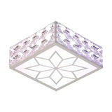 Crystal Clear Led Flush Ceiling Light With Artistic Square Shape And Acrylic Diffuser
