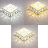 Crystal Led Flush Mount Ceiling Light - Modern Square Design White / 5W Third Gear