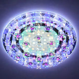 Modern Crystal Flush Mount Ceiling Light - Clear Hallway Led Fixture / 12 Multi Color