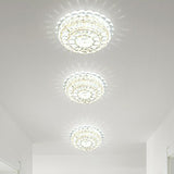 Artistic Crystal Led Flush Ceiling Light For Entryway Clear / 8’ White