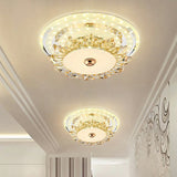Minimalist Floral Crystal Led Flush Mount For Foyer Lighting Clear / Third Gear Round