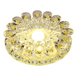 Modern Crystal Led Flush Mount Ceiling Light For Corridor - Purple Flower Design