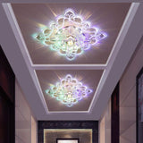 Contemporary Square Led Flush Mount Ceiling Light With Crystal Clear Design For Entryways / 3W Multi