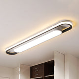 Modern Black And White Multi-Ring Flush Lighting - Led Acrylic Mount Lamp For Corridor White/Warm