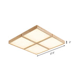 Minimalist Beige Geometric Flush Mount Ceiling Light With Acrylic Diffuser - 4/6 Lights