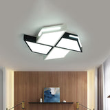 Modern Black And White Windmill Flush Lighting Led Ceiling Lamp Fixture (18/23.5 Wide)