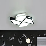 Modern Black And White Windmill Flush Lighting Led Ceiling Lamp Fixture (18/23.5 Wide) Black-White /