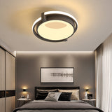 Contemporary Led Flush Mount Light With Black/Grey Ring And Acrylic Shade In White/Warm/Neutral -