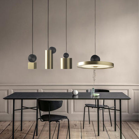 Simplicity Gold Geometric Led Ceiling Light For Dining Room