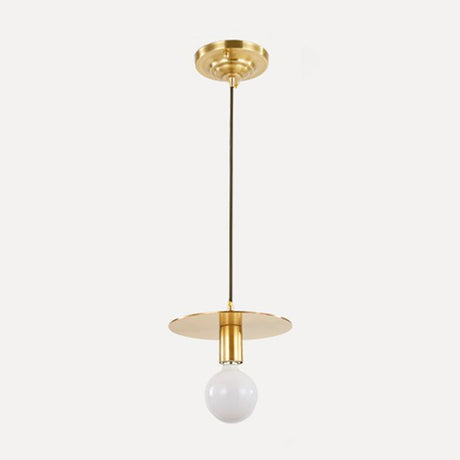 Modern Gold Geometric Ceiling Pendant Light - Single Metallic Hanging Lamp