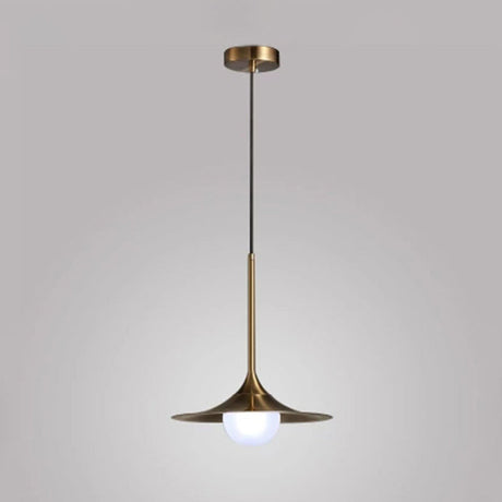 Modern Gold Geometric Ceiling Pendant Light - Single Metallic Hanging Lamp