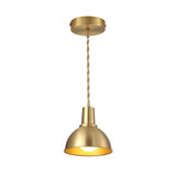 Modern Geometric Shade Ceiling Light - Metallic Gold Pendant Fixture For Dining Room