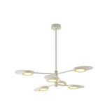 Postmodern Metallic Led Chandelier Pendant Light - Radiant Burst Design For Living Room 6 / White