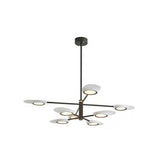 Postmodern Metallic Led Chandelier Pendant Light - Radiant Burst Design For Living Room 8 / Black