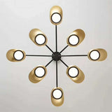 Postmodern Metallic Led Chandelier Pendant Light - Radiant Burst Design For Living Room