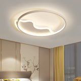 Contemporary Ring Flush Mount Led Lamp For Bedroom 18/21.5 - White/Pink/Blue With Warm/White Light