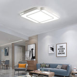 Modern Led Flush Mount Light Fixture With Acrylic Shade - Black/White Square Design White