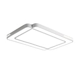 Modernist Rectangular Flush Mount Acrylic Led Ceiling Light - White/Black Ideal For Living Room