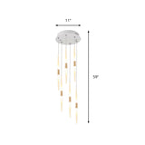 Modern Acrylic Flute Cluster Pendant Light - 5/6 Lights White/Warm