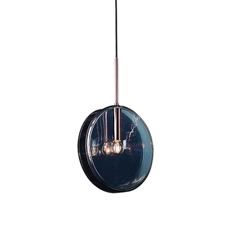 Modernist Green Glass Circular Suspension Pendant Light - Stylish Living Room Hanging Lamp