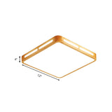 Modern Wood Beige Led Ceiling Light For Bedroom - Rectangle Flush Mount Lamp 12/18/21/25.5 Wide