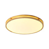 Contemporary Wood Beige Led Flush Mount Lamp - 14/16/19.5 Dia Circle With Acrylic Diffuser