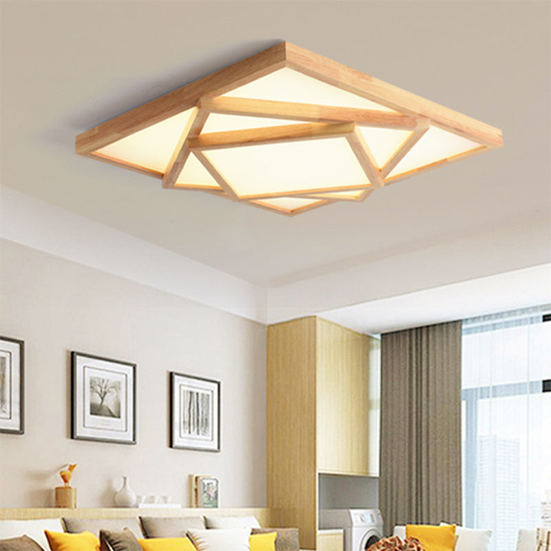 19’/25’/31.5’ Wide Minimalist Wood Beige Led Ceiling Light In White/Warm/Natural - Flush Mount Lamp
