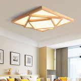 19’/25’/31.5’ Wide Minimalist Wood Beige Led Ceiling Light In White/Warm/Natural - Flush Mount Lamp