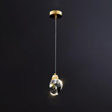 Led Crystal Gemstone Suspension Light | Artistic Brass Pendant For Dining Room
