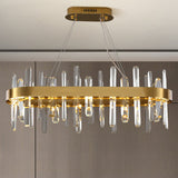 Modern Gold Geometric Led Crystal Chandelier / Small Oval