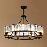 Modern Crystal Chandelier Pendant Light For Living Rooms - Circular Design Tri-Prism Simplicity