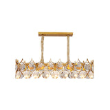 Modern Gold Geometric Crystal Chandelier Pendant Light / Small Rectangle