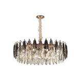 Modern Crystal Leaf Chandelier Pendant Light For Living Room - Clear Hanging