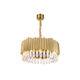 Oval Living Room Chandelier Crystal Pendant Light Fixture Gold / Small Round