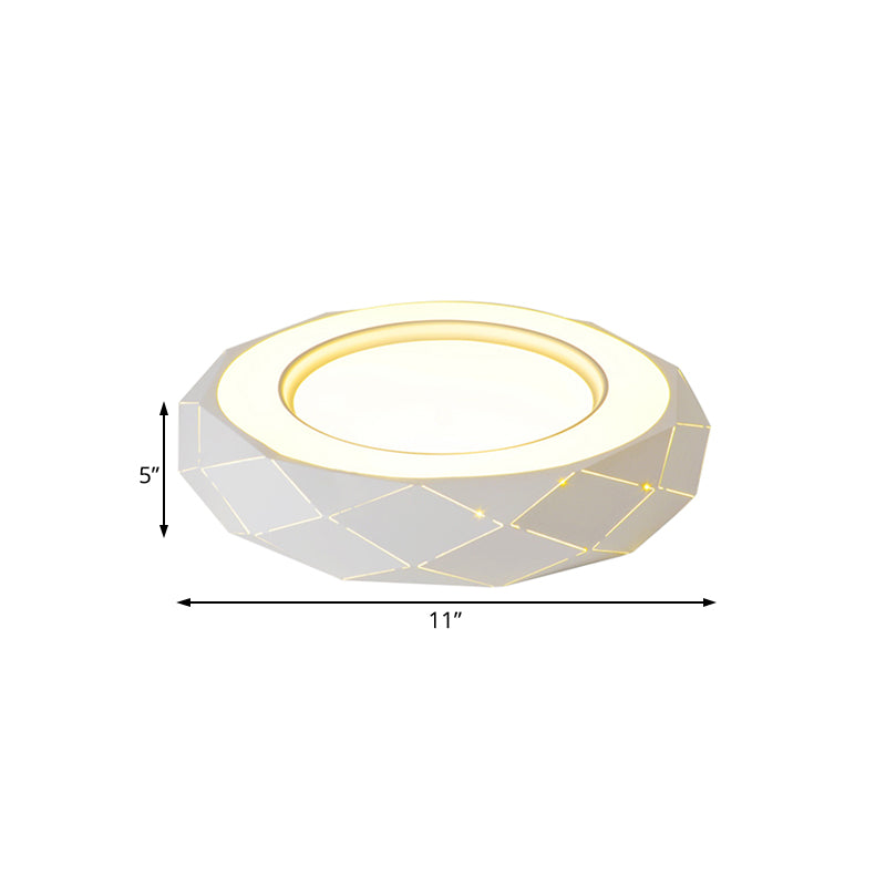 Minimalistic Acrylic Shade Led Ceiling Light In White 11/19.5/24.5 Wide